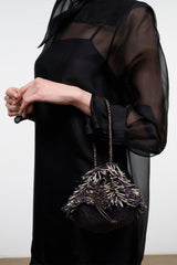 PORCUPINE BAG | BLACK BEADED MULTI