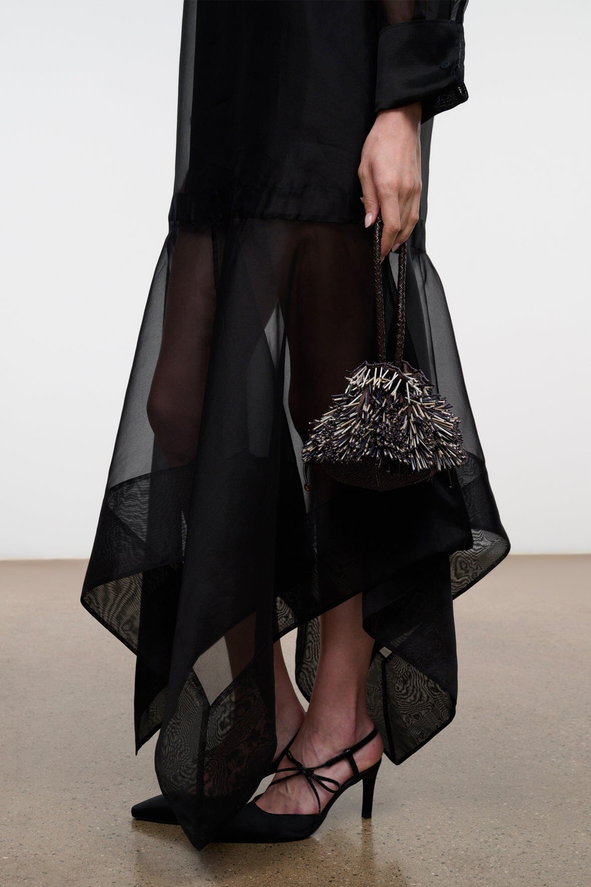 PORCUPINE BAG | BLACK BEADED MULTI