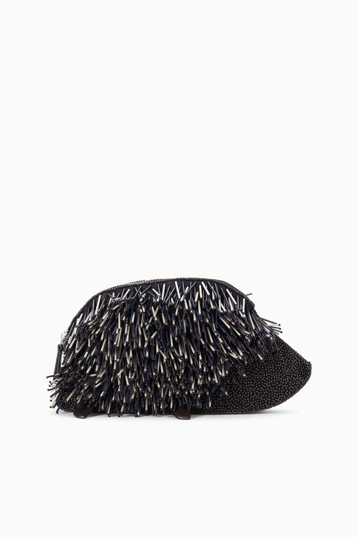 PORCUPINE CLUTCH | BLACK BEADED MULTI